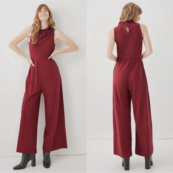 Pact Pants - Pact Organic Cotton mock neck Jumpsuit